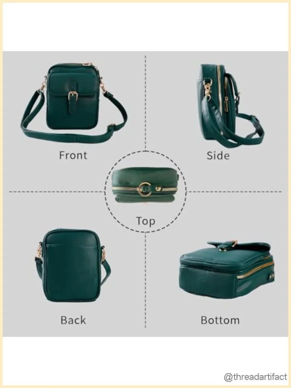 Anti-Theft Faux Leather Crossbody Bag with Card Slots